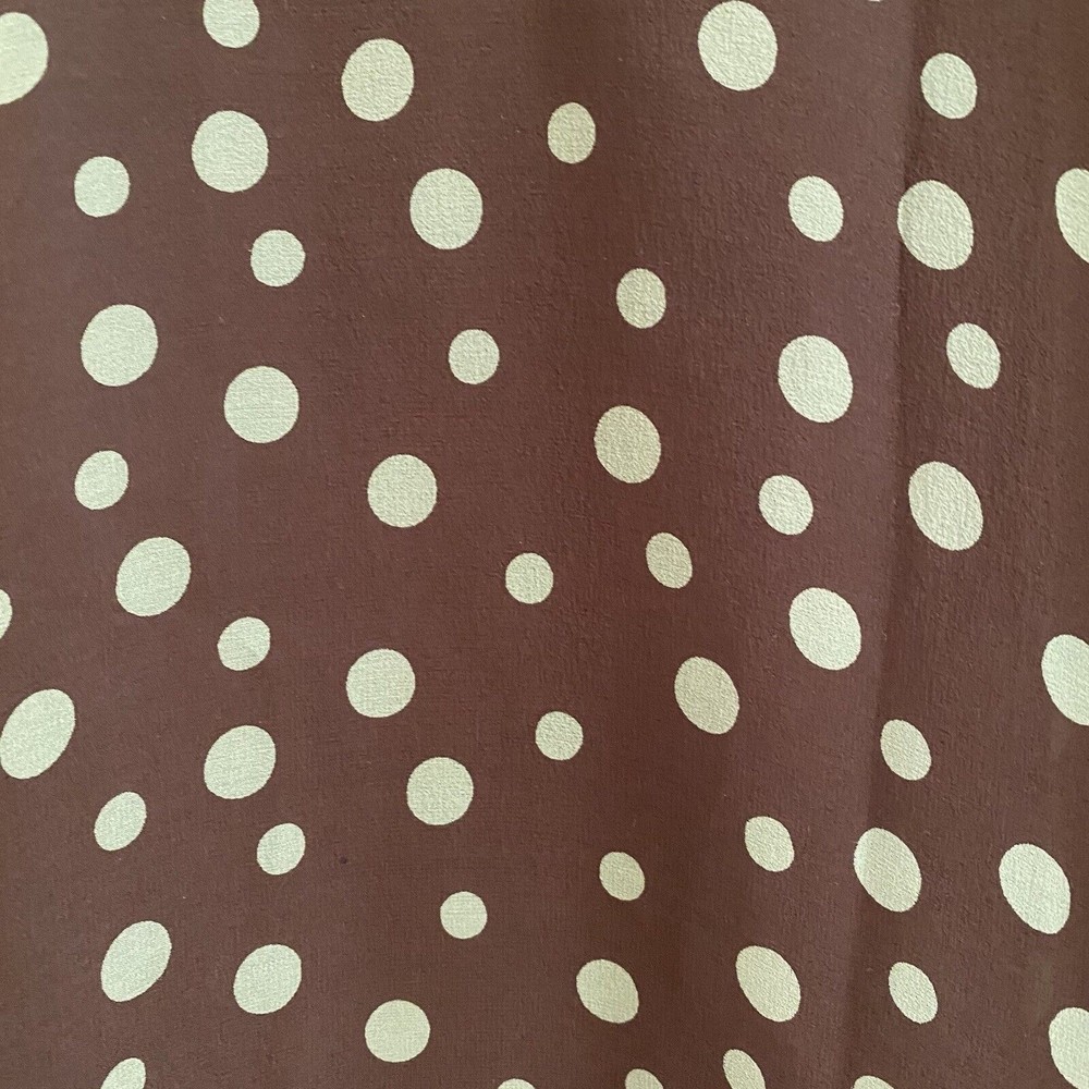 Suzi Chin Womens Size 10 Brown Green Polka Dot Empire Waist Silk Dress - Picture 9 of 16